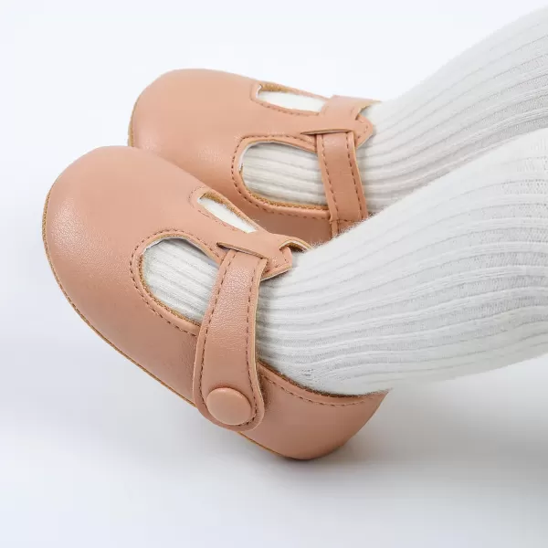 SOFMUO Baby Boys Girls Lace Up Leather Sneakers Soft Rubber Sole Infant Moccasins Newborn Oxford Loafers AntiSlip Toddler Wedding Uniform Dress ShoesA02Pink