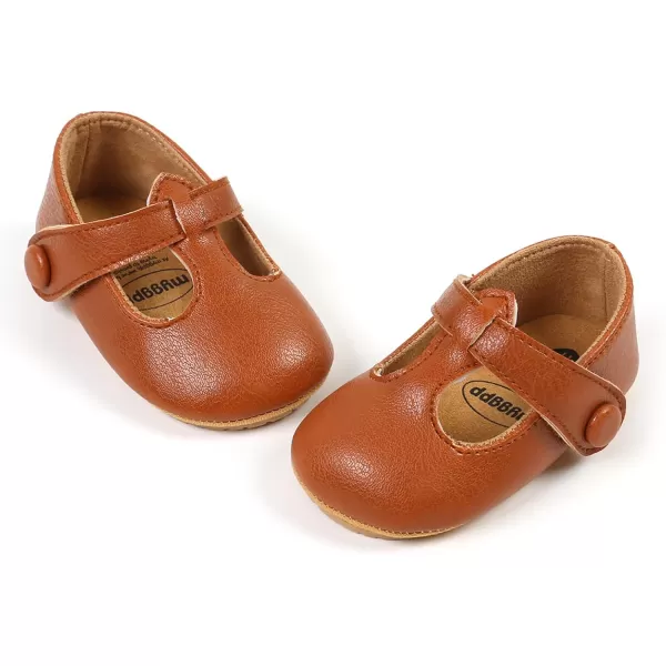 SOFMUO Baby Boys Girls Lace Up Leather Sneakers Soft Rubber Sole Infant Moccasins Newborn Oxford Loafers AntiSlip Toddler Wedding Uniform Dress ShoesA02Brown