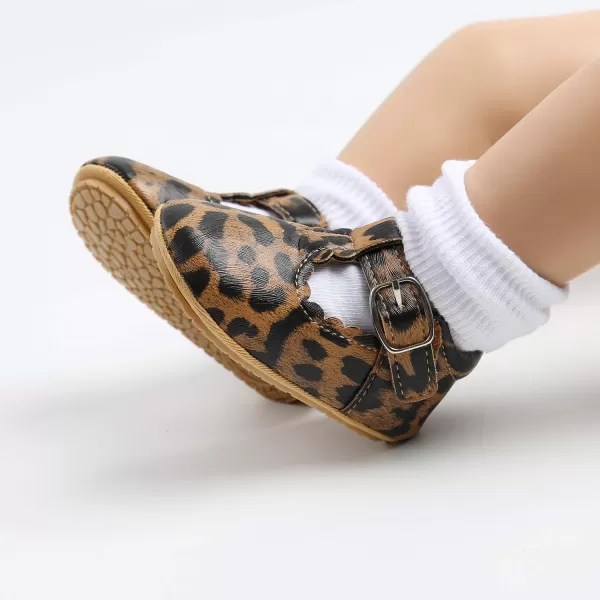 SOFMUO Baby Boys Girls Lace Up Leather Sneakers Soft Rubber Sole Infant Moccasins Newborn Oxford Loafers AntiSlip Toddler Wedding Uniform Dress ShoesA01Leopard