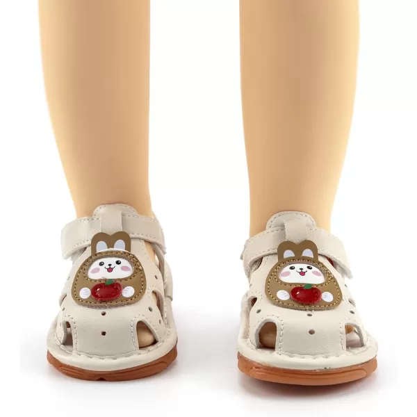 SOFMUO Baby Boys Girls Squeaky Sandals NonSlip Soft Rubber Sole Closed Toe Infant Summer Outdoor Shoes Toddler First WalkersB02Beige