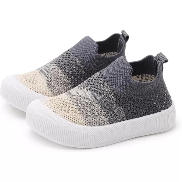 SOFMUO Baby Boys Girls Toddler Sneakers Kids Lightweight Knit Walking Shoes Mesh Breathable Tennis Trainers Shoe 13 YrsA1Grey