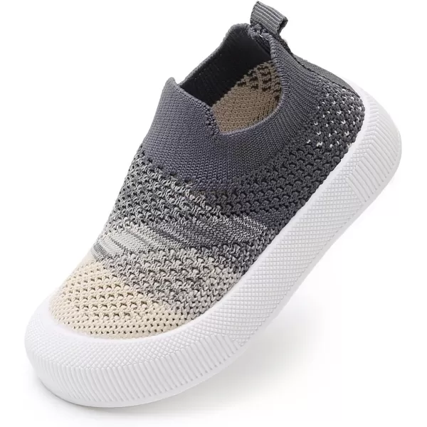 SOFMUO Baby Boys Girls Toddler Sneakers Kids Lightweight Knit Walking Shoes Mesh Breathable Tennis Trainers Shoe 13 YrsA1Grey