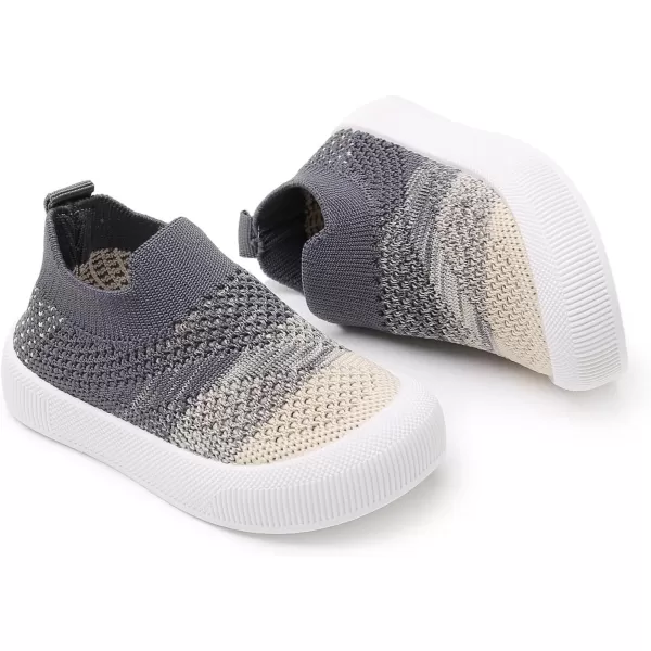 SOFMUO Baby Boys Girls Toddler Sneakers Kids Lightweight Knit Walking Shoes Mesh Breathable Tennis Trainers Shoe 13 YrsA1Grey