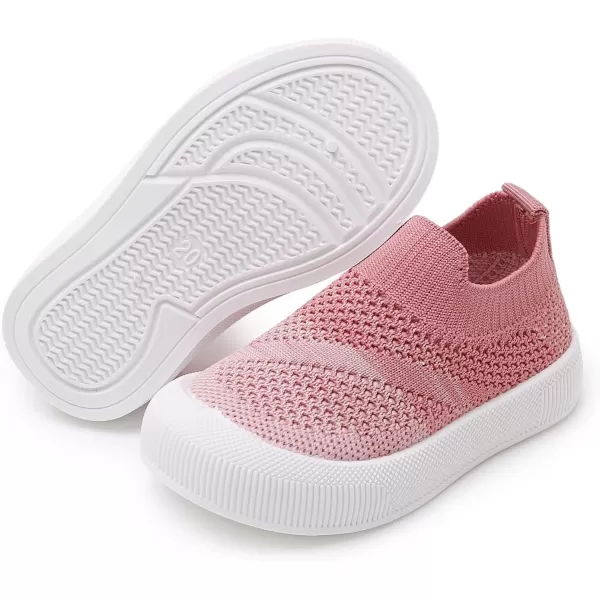 SOFMUO Baby Boys Girls Toddler Sneakers Kids Lightweight Knit Walking Shoes Mesh Breathable Tennis Trainers Shoe 13 YrsA1Pink