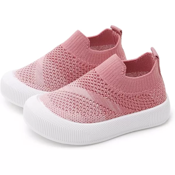 SOFMUO Baby Boys Girls Toddler Sneakers Kids Lightweight Knit Walking Shoes Mesh Breathable Tennis Trainers Shoe 13 YrsA1Pink