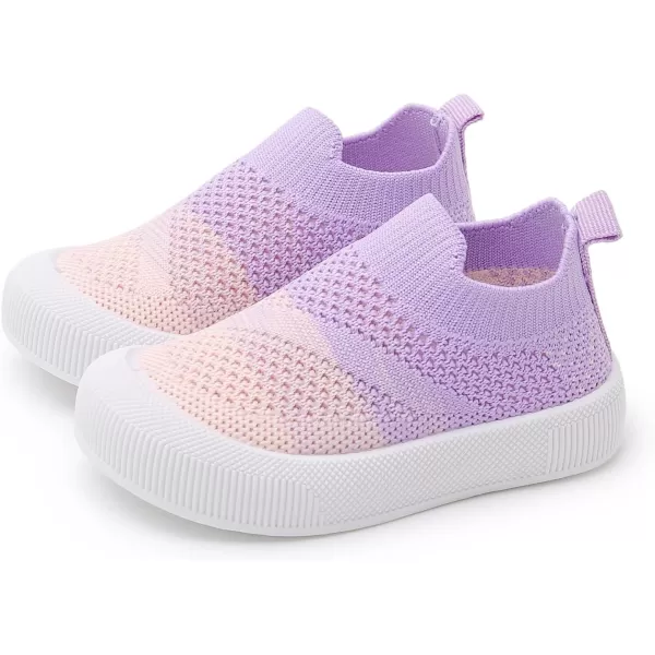 SOFMUO Baby Boys Girls Toddler Sneakers Kids Lightweight Knit Walking Shoes Mesh Breathable Tennis Trainers Shoe 13 YrsA1Purple