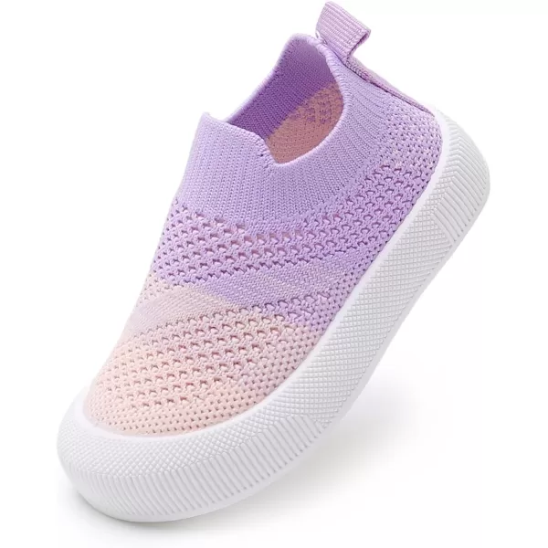 SOFMUO Baby Boys Girls Toddler Sneakers Kids Lightweight Knit Walking Shoes Mesh Breathable Tennis Trainers Shoe 13 YrsA1Purple