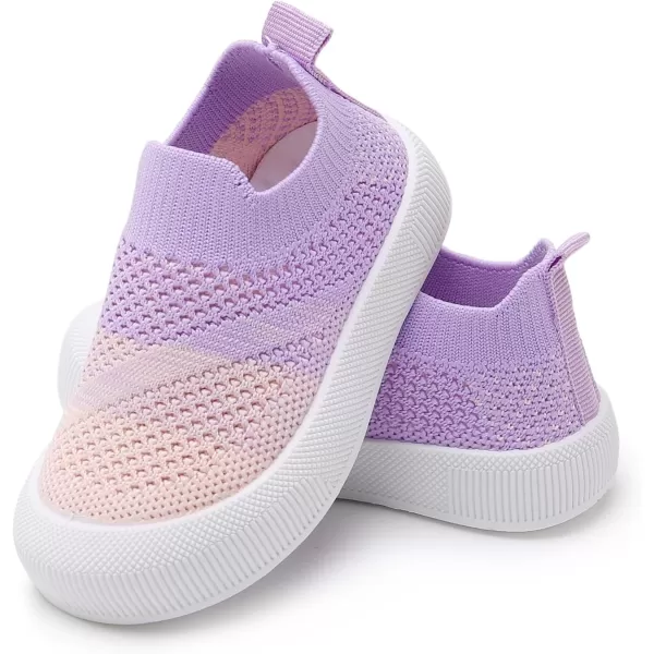 SOFMUO Baby Boys Girls Toddler Sneakers Kids Lightweight Knit Walking Shoes Mesh Breathable Tennis Trainers Shoe 13 YrsA1Purple