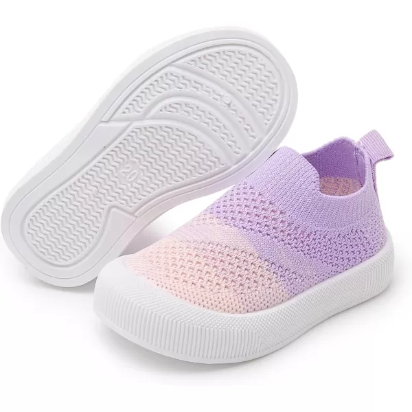 SOFMUO Baby Boys Girls Toddler Sneakers Kids Lightweight Knit Walking Shoes Mesh Breathable Tennis Trainers Shoe 13 YrsA1Purple