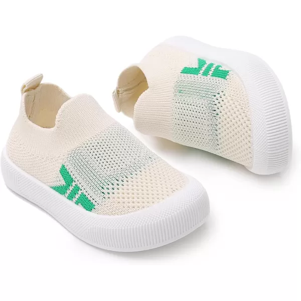 SOFMUO Baby Boys Girls Toddler Sneakers Kids Lightweight Knit Walking Shoes Mesh Breathable Tennis Trainers Shoe 13 YrsA2Beige