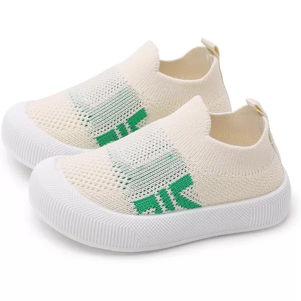 SOFMUO Baby Boys Girls Toddler Sneakers Kids Lightweight Knit Walking Shoes Mesh Breathable Tennis Trainers Shoe 13 YrsA2Beige