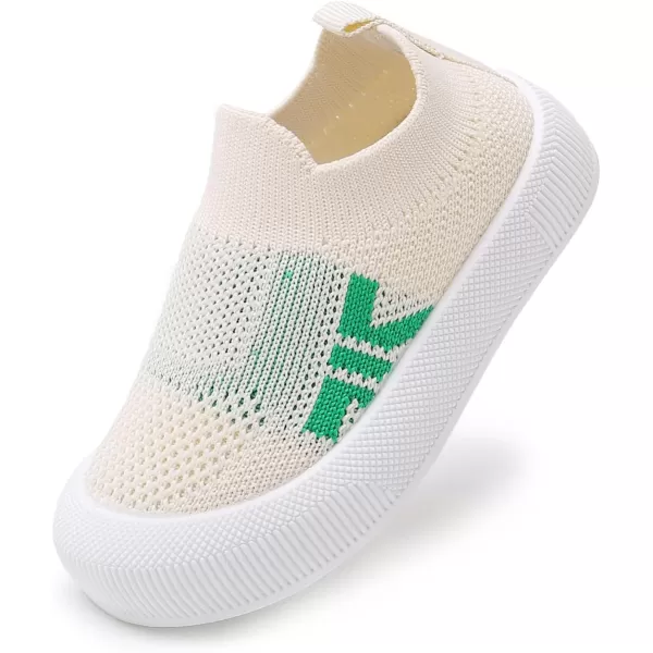 SOFMUO Baby Boys Girls Toddler Sneakers Kids Lightweight Knit Walking Shoes Mesh Breathable Tennis Trainers Shoe 13 YrsA2Beige