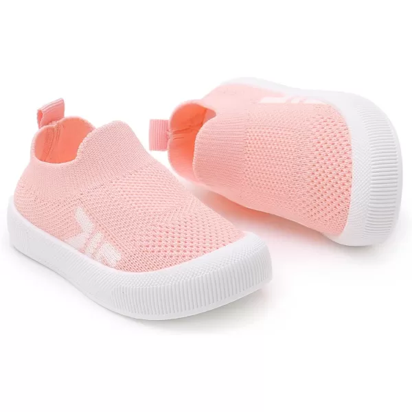 SOFMUO Baby Boys Girls Toddler Sneakers Kids Lightweight Knit Walking Shoes Mesh Breathable Tennis Trainers Shoe 13 YrsA2Pink