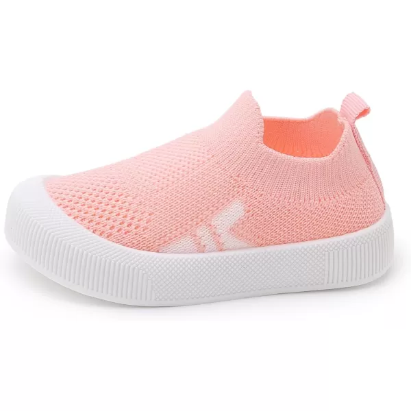 SOFMUO Baby Boys Girls Toddler Sneakers Kids Lightweight Knit Walking Shoes Mesh Breathable Tennis Trainers Shoe 13 YrsA2Pink
