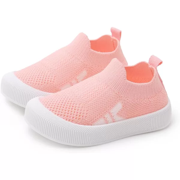 SOFMUO Baby Boys Girls Toddler Sneakers Kids Lightweight Knit Walking Shoes Mesh Breathable Tennis Trainers Shoe 13 YrsA2Pink