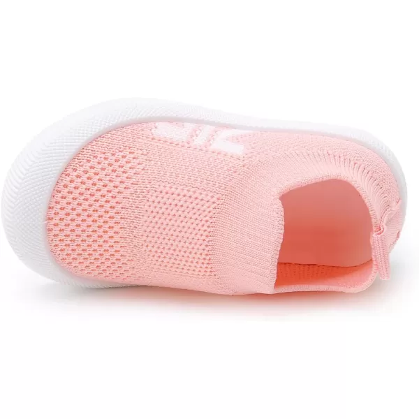 SOFMUO Baby Boys Girls Toddler Sneakers Kids Lightweight Knit Walking Shoes Mesh Breathable Tennis Trainers Shoe 13 YrsA2Pink