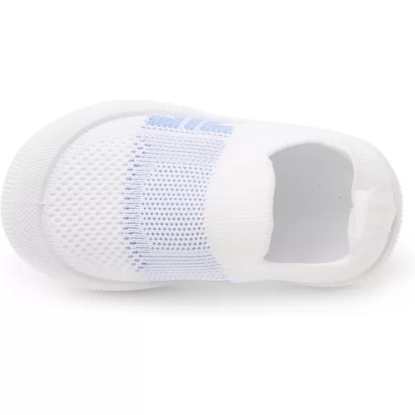 SOFMUO Baby Boys Girls Toddler Sneakers Kids Lightweight Knit Walking Shoes Mesh Breathable Tennis Trainers Shoe 13 YrsA2White