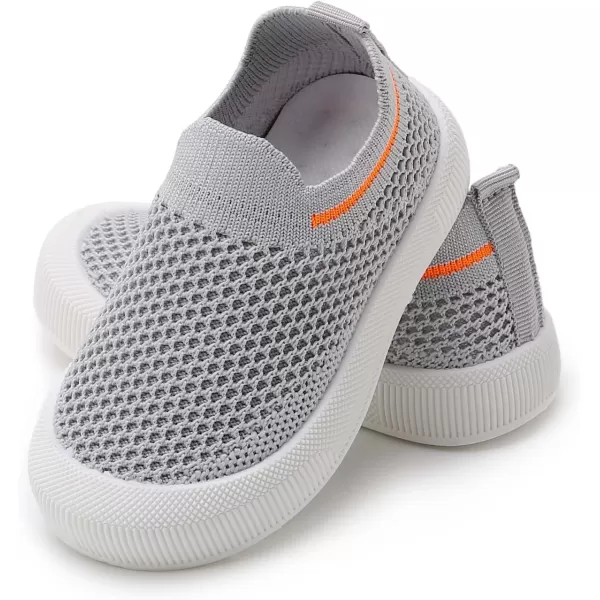SOFMUO Baby Boys Girls Toddler Sneakers Kids Lightweight Knit Walking Shoes Mesh Breathable Tennis Trainers Shoe 13 YrsA3Grey