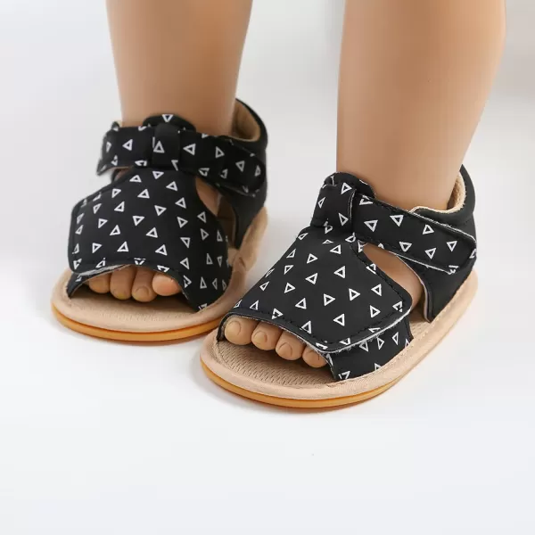 SOFMUO Baby Girl Sandals Bowknot Soft Infant Girls Princess Dress Summer Walking ShoesA01Black