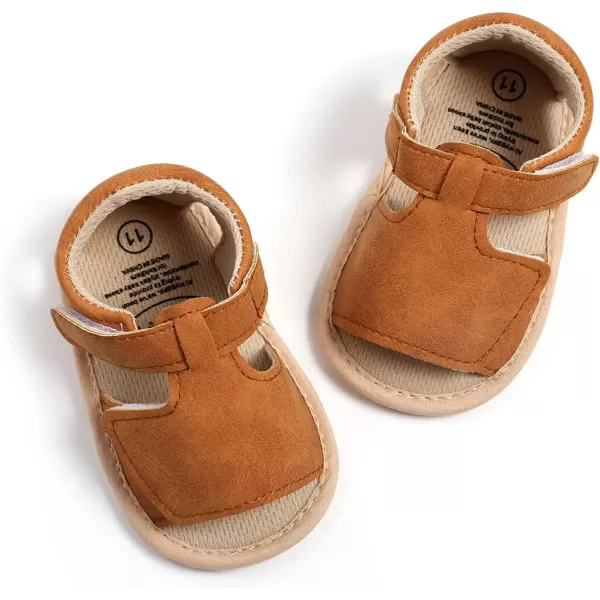 SOFMUO Baby Girl Sandals Bowknot Soft Infant Girls Princess Dress Summer Walking ShoesA01Brown