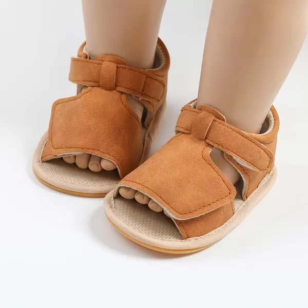 SOFMUO Baby Girl Sandals Bowknot Soft Infant Girls Princess Dress Summer Walking ShoesA01Brown