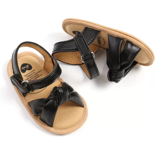 SOFMUO Baby Girl Sandals Bowknot Soft Infant Girls Princess Dress Summer Walking ShoesA02Black