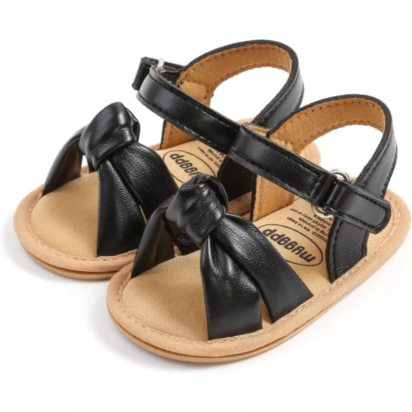SOFMUO Baby Girl Sandals Bowknot Soft Infant Girls Princess Dress Summer Walking ShoesA02Black