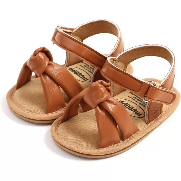 SOFMUO Baby Girl Sandals Bowknot Soft Infant Girls Princess Dress Summer Walking ShoesA02Brown