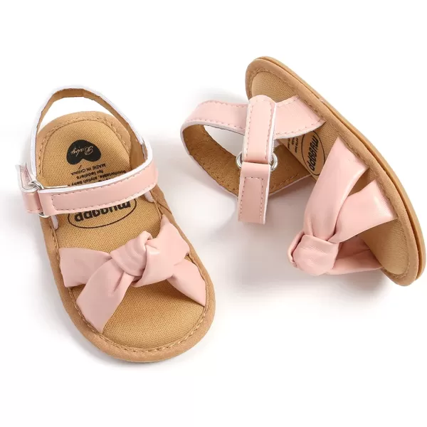 SOFMUO Baby Girl Sandals Bowknot Soft Infant Girls Princess Dress Summer Walking ShoesA02Pink