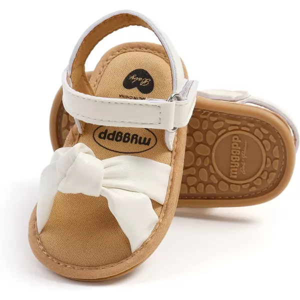 SOFMUO Baby Girl Sandals Bowknot Soft Infant Girls Princess Dress Summer Walking ShoesA02White