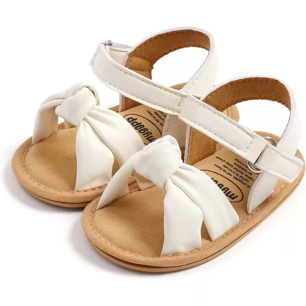 SOFMUO Baby Girl Sandals Bowknot Soft Infant Girls Princess Dress Summer Walking ShoesA02White
