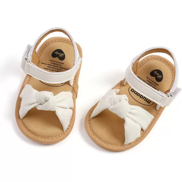 SOFMUO Baby Girl Sandals Bowknot Soft Infant Girls Princess Dress Summer Walking ShoesA02White