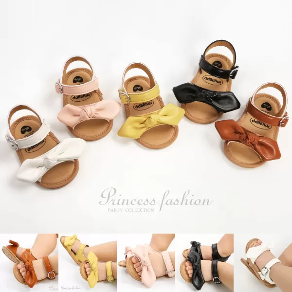 SOFMUO Baby Girl Sandals Bowknot Soft Infant Girls Princess Dress Summer Walking ShoesABlack