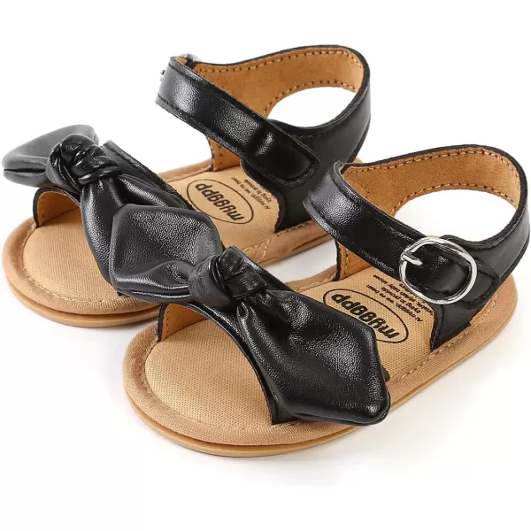 SOFMUO Baby Girl Sandals Bowknot Soft Infant Girls Princess Dress Summer Walking ShoesABlack
