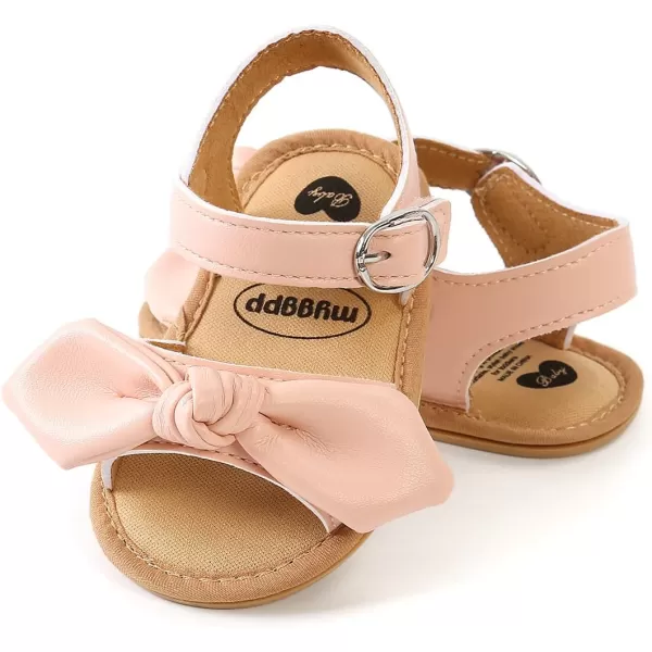SOFMUO Baby Girl Sandals Bowknot Soft Infant Girls Princess Dress Summer Walking ShoesAPink