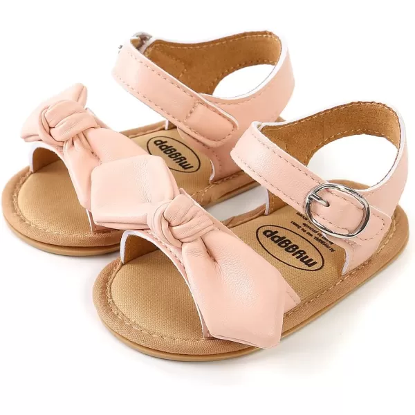 SOFMUO Baby Girl Sandals Bowknot Soft Infant Girls Princess Dress Summer Walking ShoesAPink