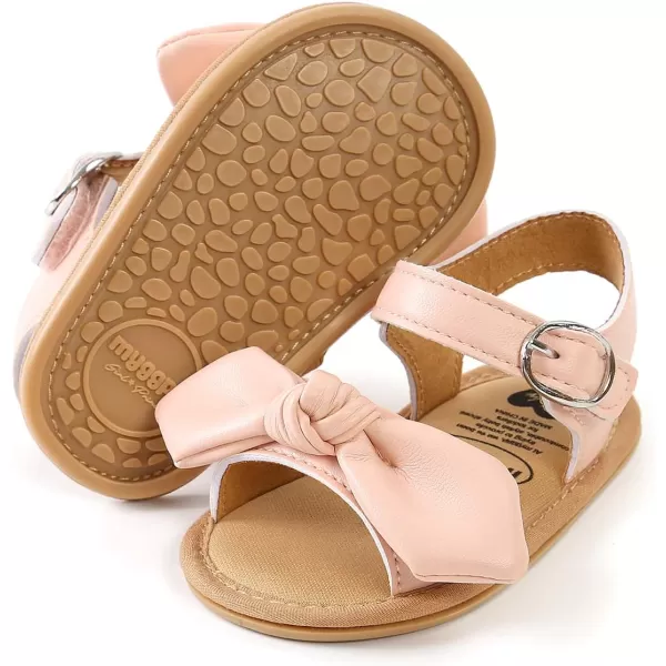 SOFMUO Baby Girl Sandals Bowknot Soft Infant Girls Princess Dress Summer Walking ShoesAPink