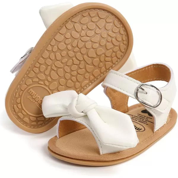 SOFMUO Baby Girl Sandals Bowknot Soft Infant Girls Princess Dress Summer Walking ShoesAWhite