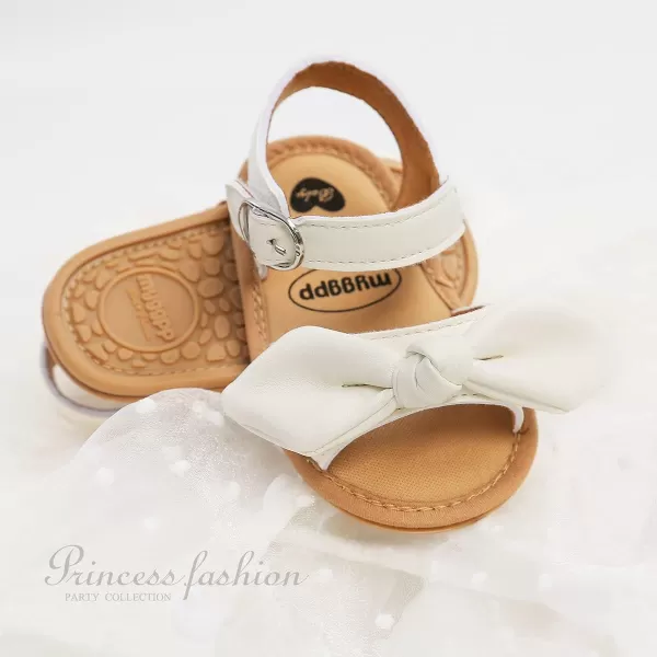 SOFMUO Baby Girl Sandals Bowknot Soft Infant Girls Princess Dress Summer Walking ShoesAWhite