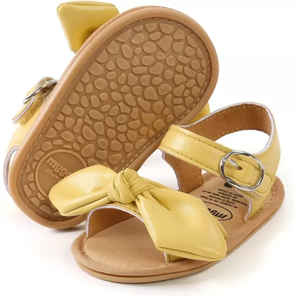 SOFMUO Baby Girl Sandals Bowknot Soft Infant Girls Princess Dress Summer Walking ShoesAYellow