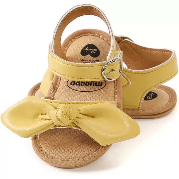 SOFMUO Baby Girl Sandals Bowknot Soft Infant Girls Princess Dress Summer Walking ShoesAYellow
