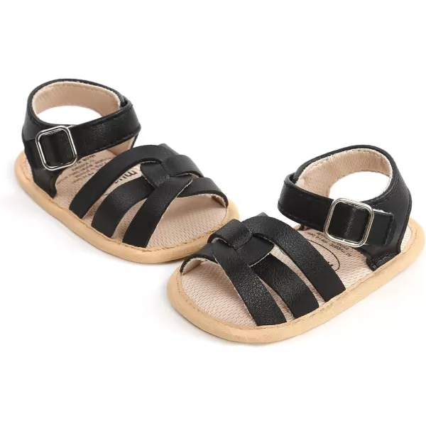 SOFMUO Baby Girl Sandals Bowknot Soft Infant Girls Princess Dress Summer Walking ShoesBBlack