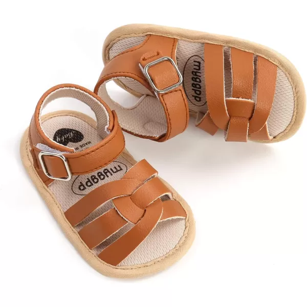SOFMUO Baby Girl Sandals Bowknot Soft Infant Girls Princess Dress Summer Walking ShoesBBrown