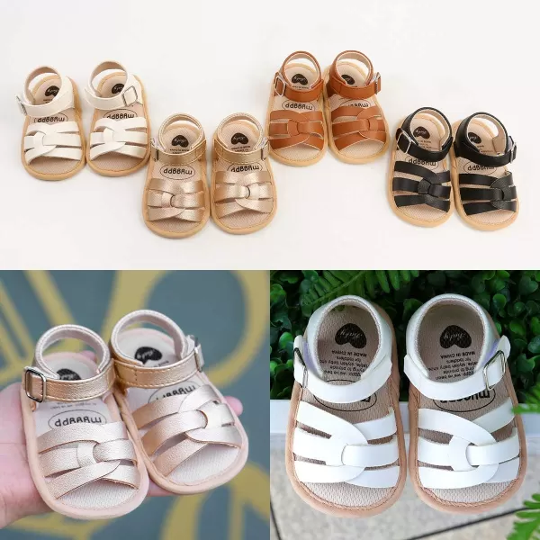 SOFMUO Baby Girl Sandals Bowknot Soft Infant Girls Princess Dress Summer Walking ShoesBGold