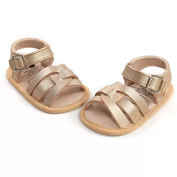 SOFMUO Baby Girl Sandals Bowknot Soft Infant Girls Princess Dress Summer Walking ShoesBGold