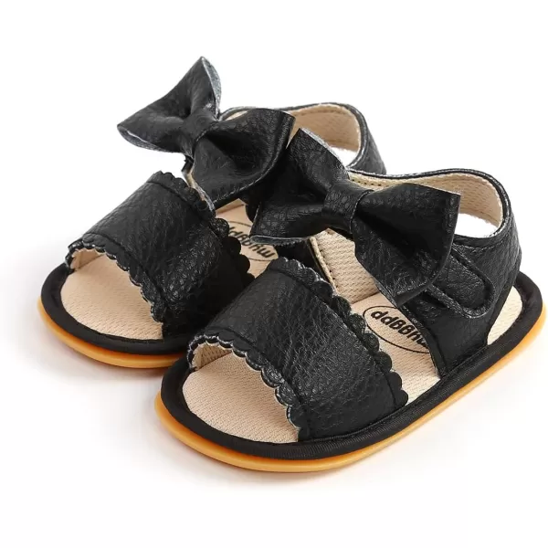 SOFMUO Baby Girl Sandals Bowknot Soft Infant Girls Princess Dress Summer Walking ShoesCBlack