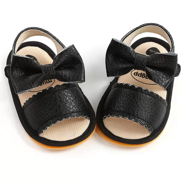 SOFMUO Baby Girl Sandals Bowknot Soft Infant Girls Princess Dress Summer Walking ShoesCBlack