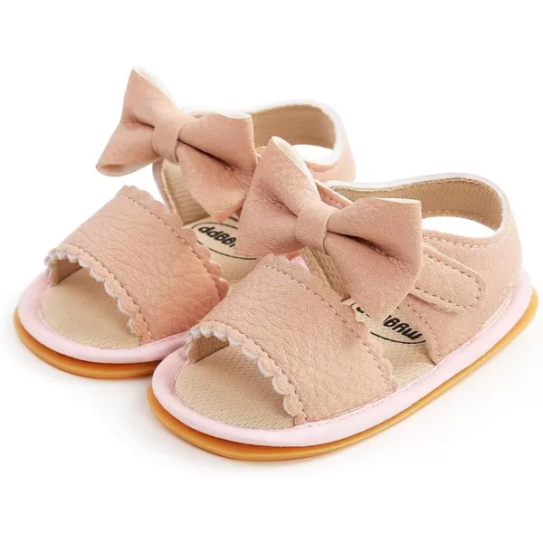 SOFMUO Baby Girl Sandals Bowknot Soft Infant Girls Princess Dress Summer Walking ShoesCPink
