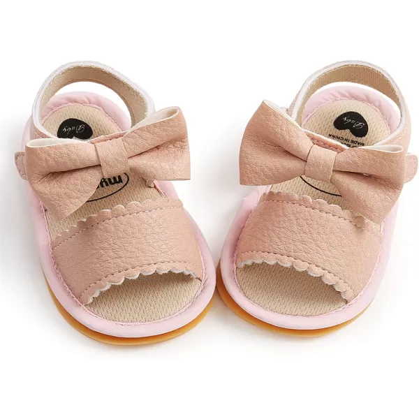 SOFMUO Baby Girl Sandals Bowknot Soft Infant Girls Princess Dress Summer Walking ShoesCPink