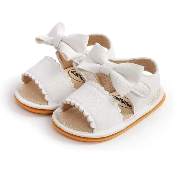 SOFMUO Baby Girl Sandals Bowknot Soft Infant Girls Princess Dress Summer Walking ShoesCWhite